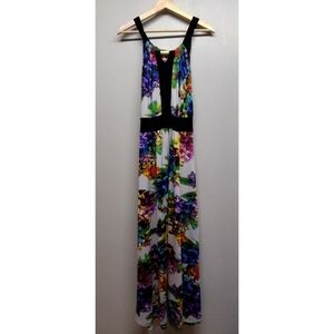 New Directions Maxi Dress Women Size XL Multicolor Floral Sleeveless Stretch